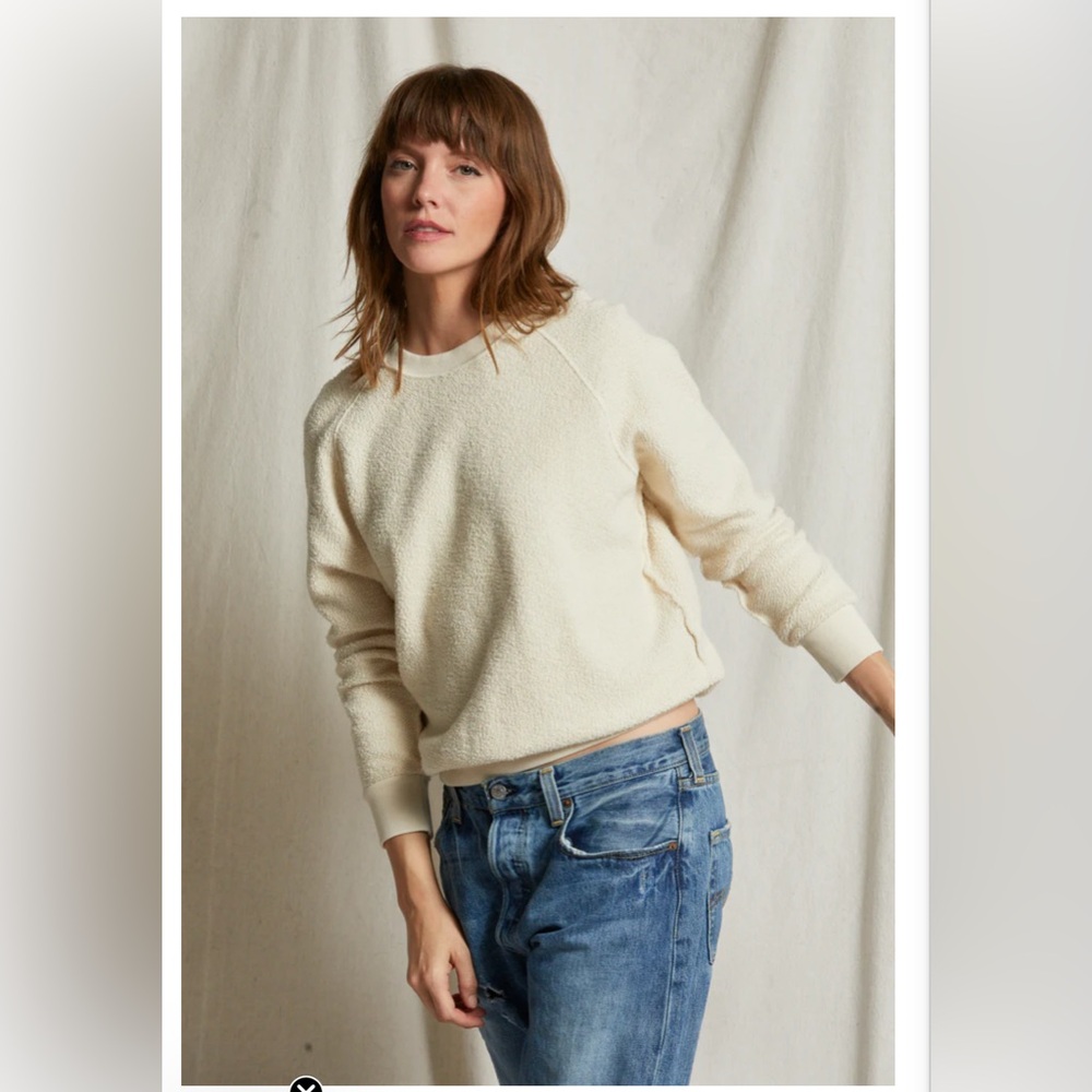 PerfectWhiteTee Ziggy Reverse Fleece Shrunken Crew Neck Sweatshirt , size S